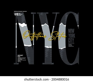 Outfitter states, NYC, New York City modern and stylish typography slogan. Colorful abstract design vector illustration for print tee shirt, typography, background, poster and more uses.