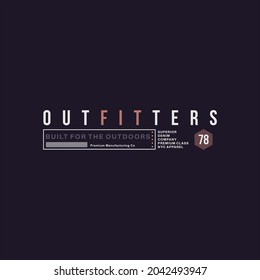 OUTFITTERS typography graphic design, for t-shirt prints, vector illustration.BROOKLYN-NYC.
