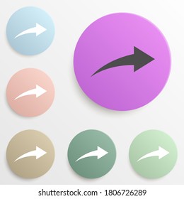 outgoing arrow badge color set. Simple glyph, flat vector of web icons for ui and ux, website or mobile application