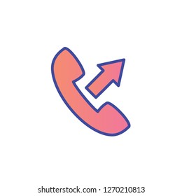 Outgoing call flat vector icon sign symbol