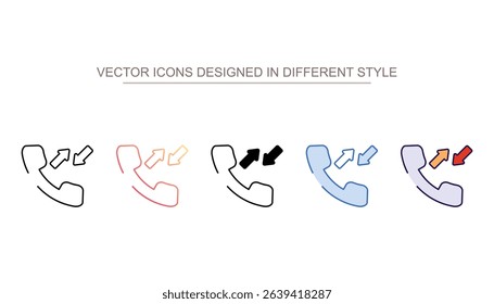 Outgoing Call icon design with white background stock illustration