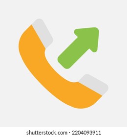 Outgoing call icon in flat style about communication, use for website mobile app presentation