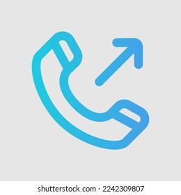 Icono de llamada saliente en estilo gradiente, uso para presentación de aplicación móvil del sitio web