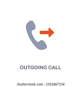 Outgoing Call icon. Premium two colors style design from contact us icons collection. Pixel perfect Outgoing Call icon for web design, apps, software, print usage