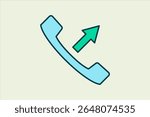 outgoing call icon. icon related to UI elements. suitable for web site, app, user interfaces,element, printable etc. flat line icon style. simple vector design editable