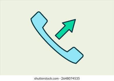 outgoing call icon. icon related to UI elements. suitable for web site, app, user interfaces,element, printable etc. flat line icon style. simple vector design editable