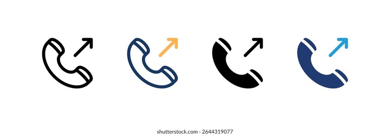 Ícone de Chamada de Saída define várias coleções de estilos. Ilustração vetorial.