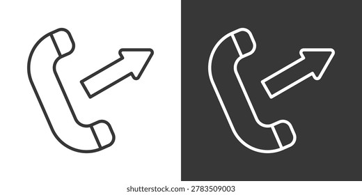 Outgoing Call Icon Set Vector Collection Isolated In Black And White