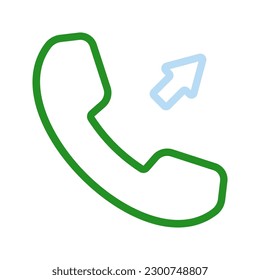 Icono de llamada saliente. inicio de sesión para concepto móvil y diseño web. ilustración vectorial
