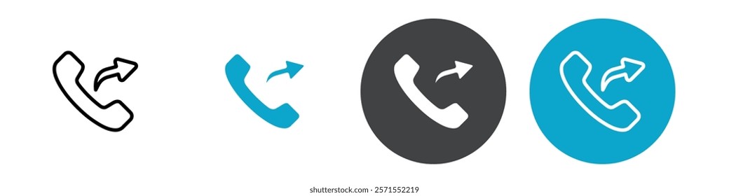 outgoing call icon symbol sign collection in white and black