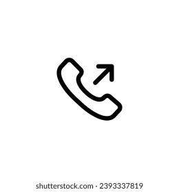 Outgoing call icon symbol vector outline icon for web, ui, and mobile apps