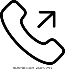 Outgoing Call Icon, Telephone Icon, Phone Call Sign, Telephone Call Symbol, Technology Related Icon Vector Illustration