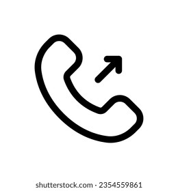 Icono de llamada saliente en estilo plano moderno aislado en fondo blanco. Símbolo de silueta de llamada saliente para el diseño de tu sitio web, logotipo, aplicación, interfaz de usuario. Ilustración del vector, EPS10.