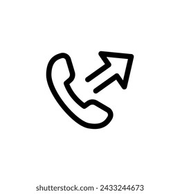 Icono de Llamada saliente en estilo plano de moda aislado sobre fondo blanco. Símbolo de silueta de llamada saliente para el diseño de su sitio web, logotipo, aplicación, UI. Ilustración vectorial.