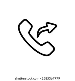outgoing call icon Vector illustration in black