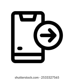 ícone de chamada de saída. ícone de linha de vetor para o design de seu site, celular, apresentação e logotipo.