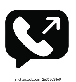 Outgoing Call icon vector Silhouette editable isolated with white background eps