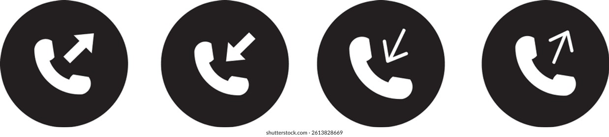 Outgoing Call Icons Black. Outgoing Call Line Icon.
