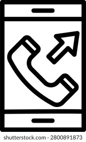 Outgoing Call Line Icon and Vector