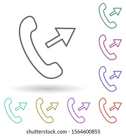 Outgoing call multi color icon. Simple thin line, outline vector of media, press icons for ui and ux, website or mobile application