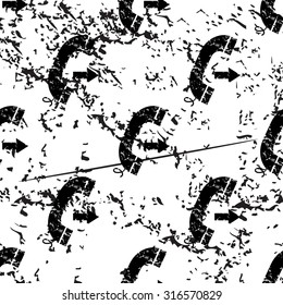 Outgoing call pattern, grunge, black image on white background