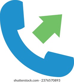 Outgoing Call Phone Icon Vector Flat Illustration