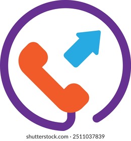 Outgoing Call Phone Icon Vector Flat Illustration
