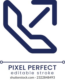 Icono de ui lineal perfecto para píxel de llamada saliente. Llamando por mensajero. Comunicación en línea. GUI, diseño UX. Esquema de elemento de interfaz de usuario aislado para aplicación y web. Trazo editable. Fuente de Poppins utilizada