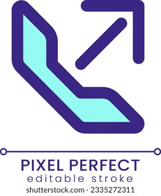 Outgoing call pixel perfect RGB color ui icon. Calling via messenger. Simple filled line element. GUI, UX design for mobile app. Vector isolated pictogram. Editable stroke. Poppins font used