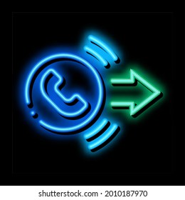 outgoing call service neon light sign vector. Glowing bright icon outgoing call service sign. transparent symbol illustration