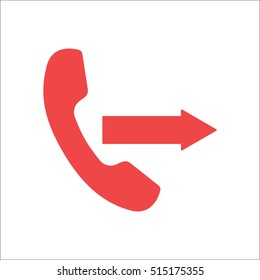 Outgoing call symbol sign flat icon on background