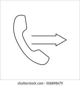 Outgoing call symbol sign line icon on background
