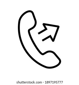 Símbolo de llamada saliente. Icono de teléfono del vector