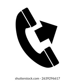 Outgoing call, telephone handset — flat vector icon
