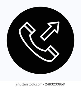 Outgoing Call, Telephone Icon, Phone Call Vector Icon.