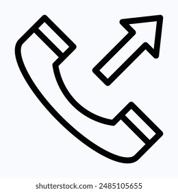 Outgoing Call, Telephone Icon, Phone Call Vector Icon. Lineal Isolated Vector Icon.