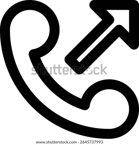 Outgoing Call, Telephone Call, Phone Call Outline Icon