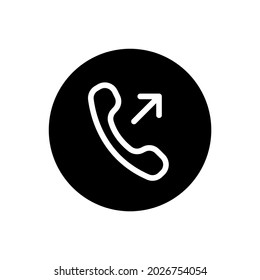 Outgoing call vector glyph icon . Filled circular