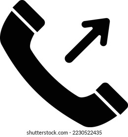 Outgoing Call Vektor Symbol. Kann für Druck-, Mobil- und Web-Anwendungen verwendet werden.