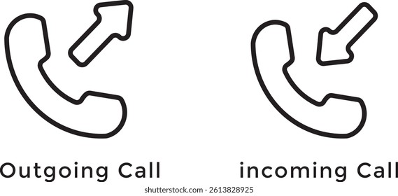 Outgoing Call vector icon. Outgoing Call Line Icon. Vector logo sign symbol,
