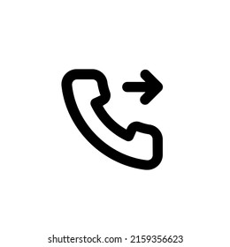 Outgoing call vector icon. Phone with outgoing arrow symbol isolated on white background. Vector EPS 10