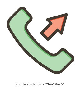 Outgoing Call Vector Thick Line Filled Colors Icon For Personal And Commercial Use.

