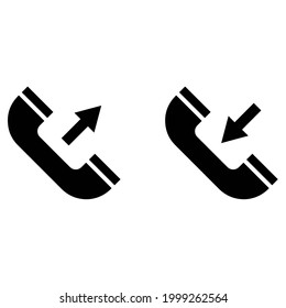 Outgoing calls and incoming calls. Call icon in trendy flat style isolated on blank background. Call icon page symbol for your web site design Call icon logo, app, UI.