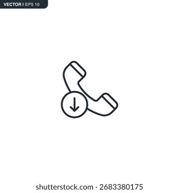 Llamadas salientes, signo de estilo lineal para el concepto móvil y el Diseño web. Símbolo, ilustración del logotipo. Gráficos de Vector perfecto de píxeles