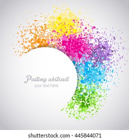 Outgoing circular paper with paint splatters