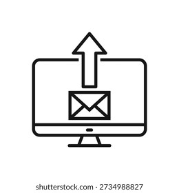 Outgoing Email or File Upload Icon on Computer