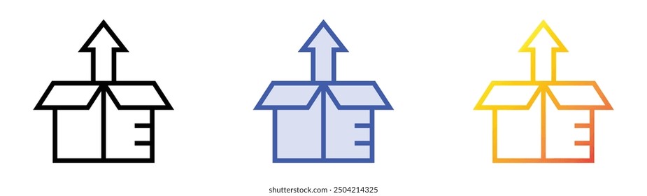 outgoing icon. Linear, Blue Fill and Gradient Style Design Isolated On White Background