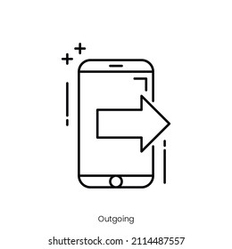 outgoing icon. Outline style icon design isolated on white background