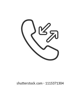 Outgoing, incoming call icon. Vector illustration. Flat design.