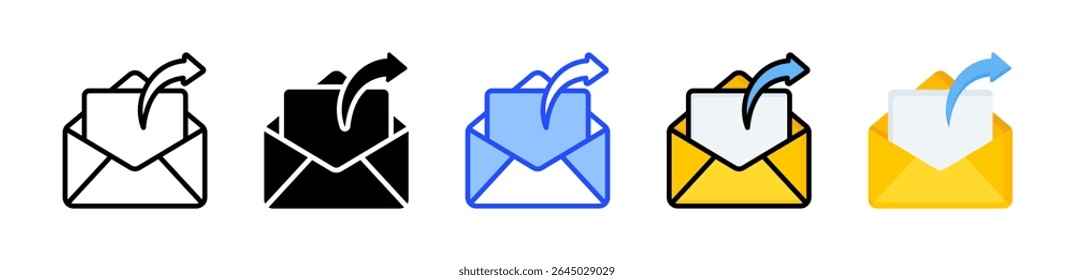 Coleção De Ícones De Email De Saída Com Vários Estilos